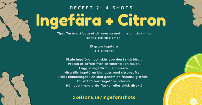 Ingefärsshot - 15 enkla recept alla kan göra | Spara dina favoriter